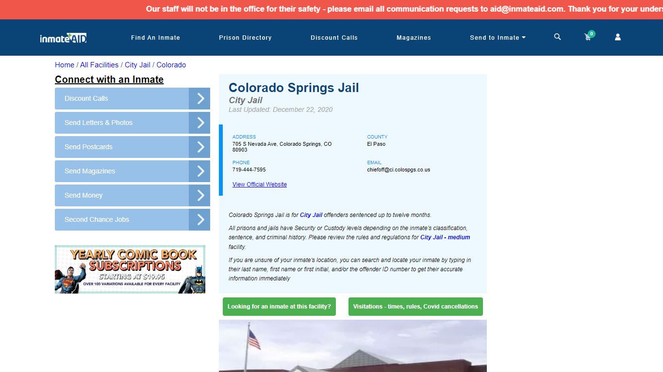 Colorado Springs Jail | Inmate Locator